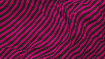 Pink and Black Stripe Flag Seamless Looping Background, Looped Plain and Bump Texture Cloth Waving Slow Motion, 3D Rendering video