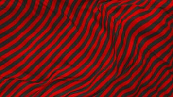 Red and Black Stripe Flag Seamless Looping Background, Looped Plain and Bump Texture Cloth Waving Slow Motion, 3D Rendering video