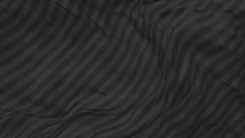 negro raya bandera sin costura bucle fondo, serpenteado llanura y bache textura paño ondulación lento movimiento, 3d representación video