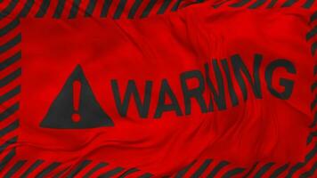 Caution Warning Sign Seamless Looping Background, Looped Plain and Bump Texture Cloth Waving Slow Motion, 3D Rendering video