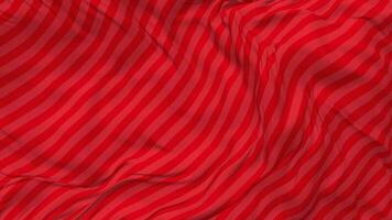 Red Stripe Flag Seamless Looping Background, Looped Plain and Bump Texture Cloth Waving Slow Motion, 3D Rendering video