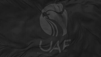 unido árabe emiratos Grillo tablero bandera sin costura bucle fondo, serpenteado llanura y bache textura paño ondulación lento movimiento, 3d representación video