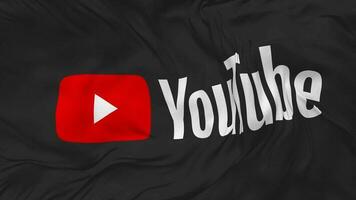 Youtube drapeau sans couture boucle arrière-plan, en boucle plaine et bosse texture tissu agitant lent mouvement, 3d le rendu video