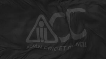 Asian Cricket Council, ACC Flag Seamless Looping Background, Looped Plain and Bump Texture Cloth Waving Slow Motion, 3D Rendering video