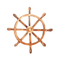 ancien aquarelle en bois pilotage roue pour navires et bateaux. main peint illustration png