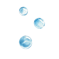 waterverf hand- getrokken licht blauw water bubbels. marinier onderwater- ontwerp element. zee clip art. png