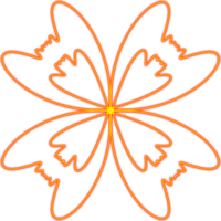 line neon orange flower png