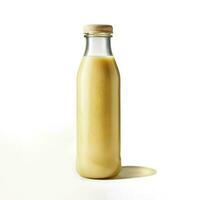 Banana Smoothie shake in a bottle isolated on white background photo