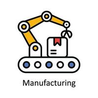 Manufacturing Vector Fill outline Icon Design illustration. Smart Industries Symbol on White background EPS 10 File