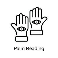 Palm Reading Vector  outline Icon Design illustration. Astrology And Zodiac Signs Symbol on White background EPS 10 File