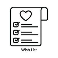 Wish List Vector  outline Icon Design illustration. Product Management Symbol on White background EPS 10 File