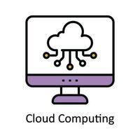 Cloud Computing Vector Fill outline Icon Design illustration. Smart Industries Symbol on White background EPS 10 File