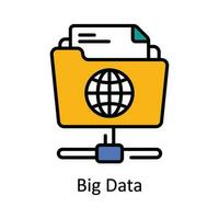 Big Data Vector Fill outline Icon Design illustration. Smart Industries Symbol on White background EPS 10 File