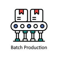 Batch Production Vector Fill outline Icon Design illustration. Smart Industries Symbol on White background EPS 10 File