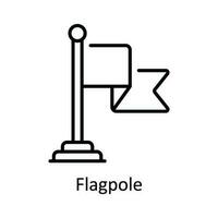 Flagpole Vector  outline Icon Design illustration. Map and Navigation Symbol on White background EPS 10 File