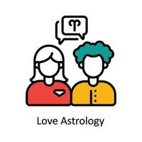 Love Astrology Vector Fill outline Icon Design illustration. Astrology And Zodiac Signs Symbol on White background EPS 10 File