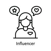 Influencer Vector   outline Icon Design illustration. Online streaming Symbol on White background EPS 10 File