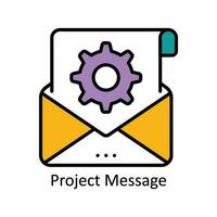 proyecto mensaje vector llenar contorno icono diseño ilustración. producto administración símbolo en blanco antecedentes eps 10 archivo