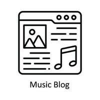 Music Blog Vector   outline Icon Design illustration. Online streaming Symbol on White background EPS 10 File