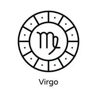 Virgo vector contorno icono diseño ilustración. astrología y zodíaco señales símbolo en blanco antecedentes eps 10 archivo