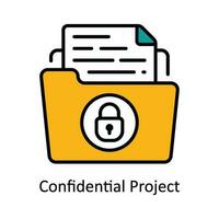 Confidential Project Vector Fill outline Icon Design illustration. Product Management Symbol on White background EPS 10 File