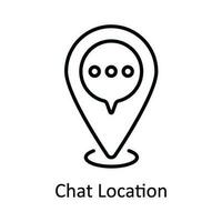 Chat Location Vector  outline Icon Design illustration. Map and Navigation Symbol on White background EPS 10 File