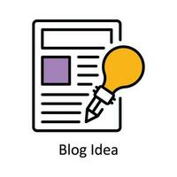 Blog Idea Vector  Fill outline Icon Design illustration. Online streaming Symbol on White background EPS 10 File