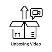 Unboxing Video Vector   outline Icon Design illustration. Online streaming Symbol on White background EPS 10 File