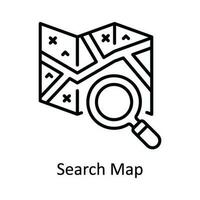 Search Map Vector  outline Icon Design illustration. Map and Navigation Symbol on White background EPS 10 File