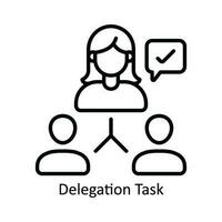 Delegation Task Vector  outline Icon Design illustration. Product Management Symbol on White background EPS 10 File