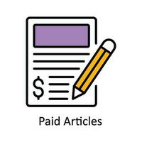 Paid Articles Vector  Fill outline Icon Design illustration. Online streaming Symbol on White background EPS 10 File