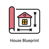 House Blueprint Vector Fill outline Icon Design illustration. Home Repair And Maintenance Symbol on White background EPS 10 File