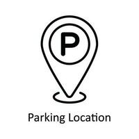 Parking Location Vector  outline Icon Design illustration. Map and Navigation Symbol on White background EPS 10 File