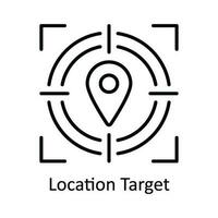 Location Target Vector  outline Icon Design illustration. Map and Navigation Symbol on White background EPS 10 File