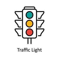 Traffic Light Vector Fill outline Icon Design illustration. Map and Navigation Symbol on White background EPS 10 File