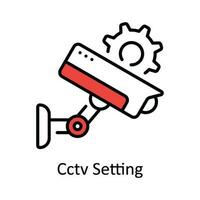 Cctv Setting Vector Fill outline Icon Design illustration. Home Repair And Maintenance Symbol on White background EPS 10 File