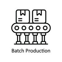 Batch Production Vector  outline Icon Design illustration. Smart Industries Symbol on White background EPS 10 File