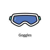 Goggles Vector Fill outline Icon Design illustration. Travel and Hotel Symbol on White background EPS 10 File
