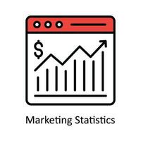 Marketing Statistics Vector Fill outline Icon Design illustration. Digital Marketing  Symbol on White background EPS 10 File