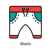 Shorts Vector Fill outline Icon Design illustration. Travel and Hotel Symbol on White background EPS 10 File