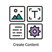 Create Content Vector Fill outline Icon Design illustration. Digital Marketing  Symbol on White background EPS 10 File