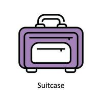 Suitcase Vector Fill outline Icon Design illustration. Travel and Hotel Symbol on White background EPS 10 File