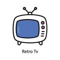 retro televisión vector llenar contorno icono diseño ilustración. viaje y hotel símbolo en blanco antecedentes eps 10 archivo