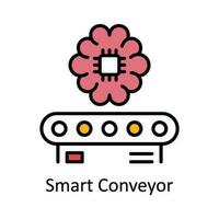 Smart Conveyor Vector Fill outline Icon Design illustration. Smart Industries Symbol on White background EPS 10 File