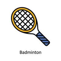 Badminton Vector Fill outline Icon Design illustration. Travel and Hotel Symbol on White background EPS 10 File