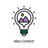 Idea Content Vector Fill outline Icon Design illustration. Digital Marketing  Symbol on White background EPS 10 File