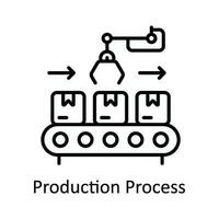 Production Process Vector  outline Icon Design illustration. Smart Industries Symbol on White background EPS 10 File