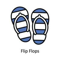 Flip Flops Vector Fill outline Icon Design illustration. Travel and Hotel Symbol on White background EPS 10 File