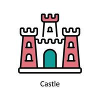 Castle Vector Fill outline Icon Design illustration. Travel and Hotel Symbol on White background EPS 10 File
