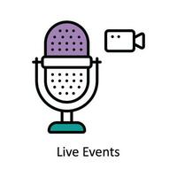 Live Events Vector Fill outline Icon Design illustration. Digital Marketing  Symbol on White background EPS 10 File